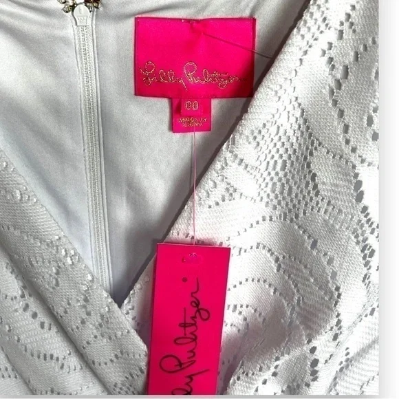 Lilly Pulitzer Resort White Cecilia Dress Bungalow Blossom Lace, Size 00… - Picture 7 of 8